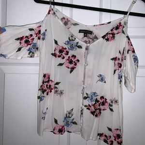 White Floral Off the Shoulder Top